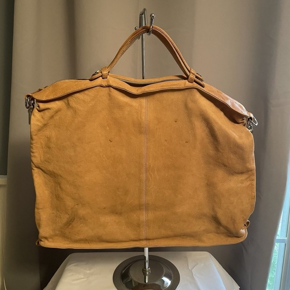 BOYY Brown Camel Tan Top Handle Soft Leather Large Tote Bag Purse Handbag - Picture 1 of 16